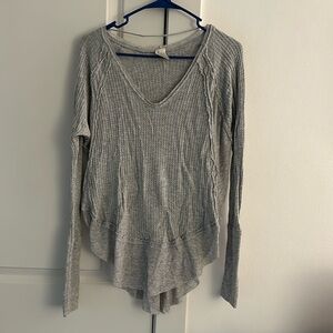 Free People Waffle Knit Tunic Gray